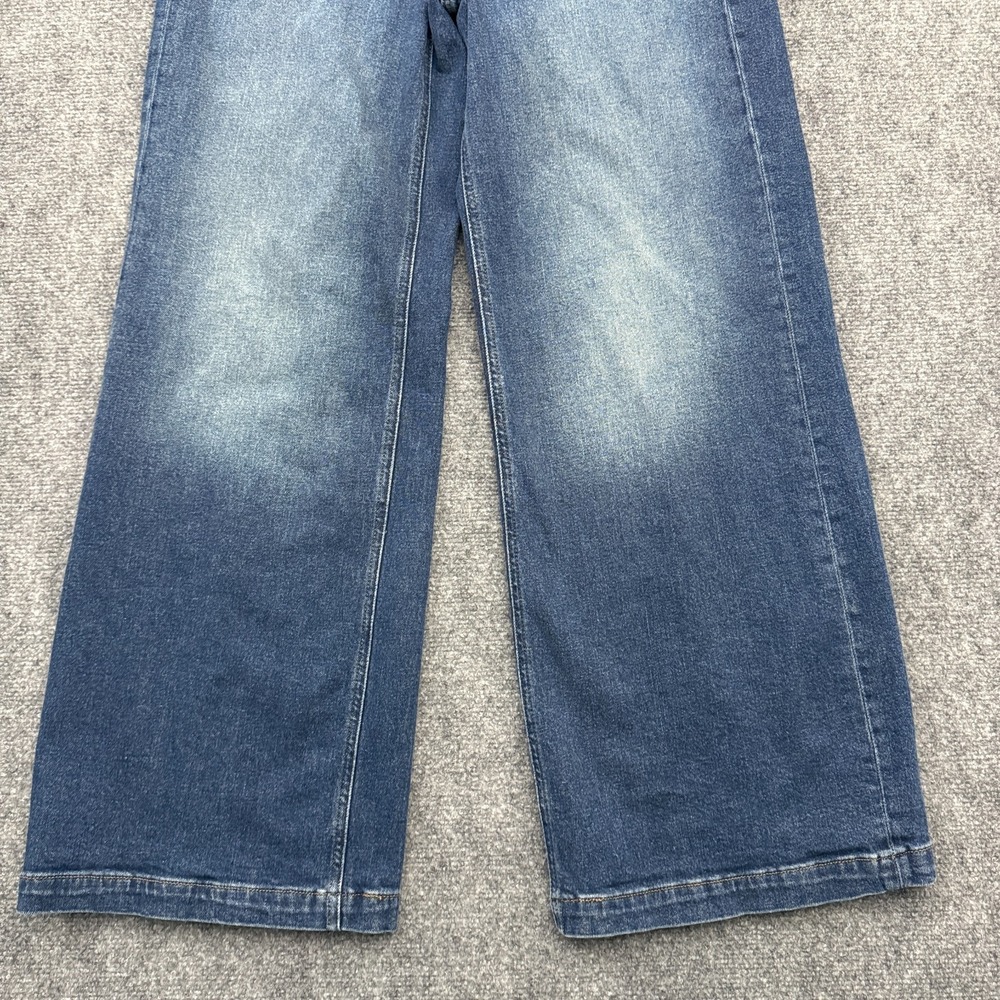 GAP Stride Wide Leg Jeans Womens 10R High Rise Dark Wash Stretch Denim Lillie - Picture 4 of 16
